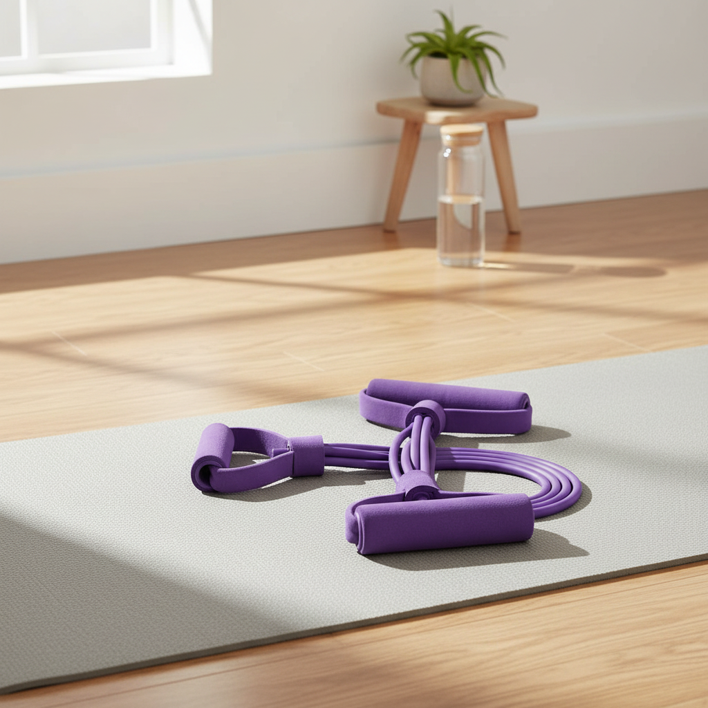 FlexAura Pedal Band in serene home fitness setting